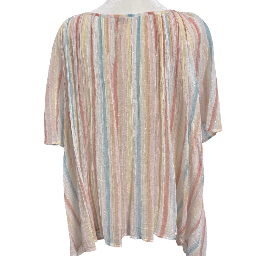 Mes Demoiselles Paris s/s striped cotton gauze blouse. Size 36 (XL). EUC - Picture 4 of 10
